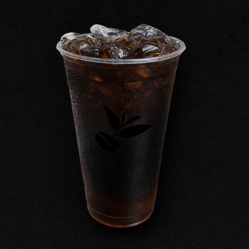 Iced local-style Black Coffee in a Charming Cafe cup