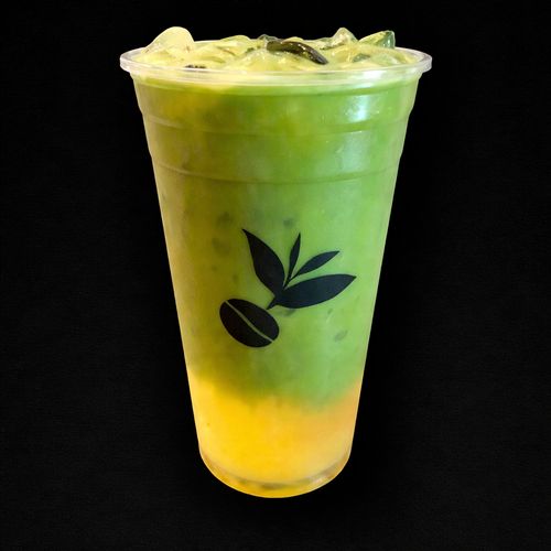 Matcha Yuzu — whisked Uji matcha over yuzu soda