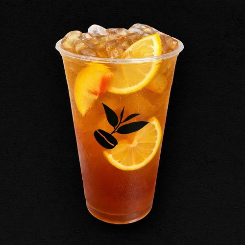 Iced Peach Lemon Tea with fresh lemon slices